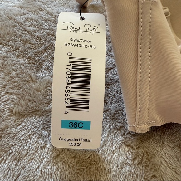 NEW Rene Rofe Cream T-Shirt Bra Intimates Size 36C - Picture 3 of 3